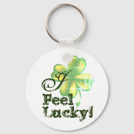 I Feel Lucky, St. Patrick's Day, Round Keychain Nyckelring