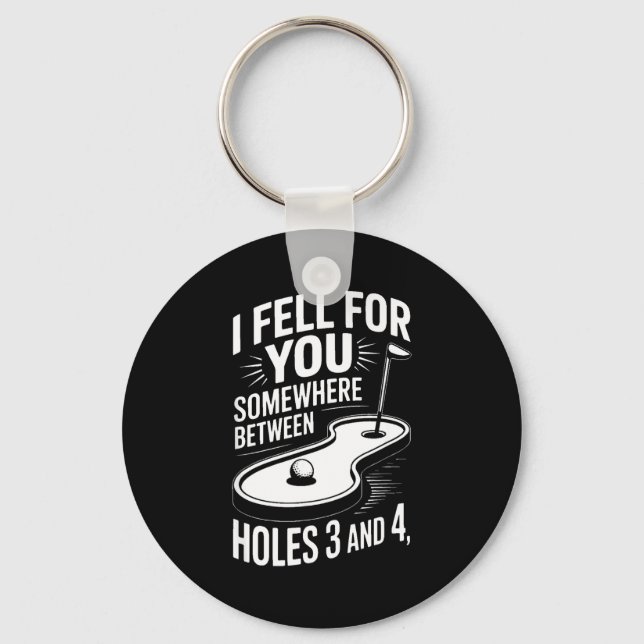 I Fell For You Somewhere Holes 3 And 4 Mini Golf  Nyckelring (Framsida)