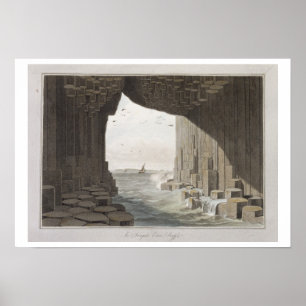 I Fingals grotta Staffa, från 'en resa runt om Gr Poster