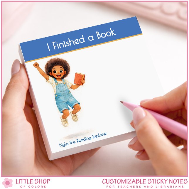 I Finished a Book Personalized Book Lover Post-it Block (Skapare uppladdad)