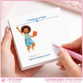 I Finished a Book Personalized Book Lover Post-it Block