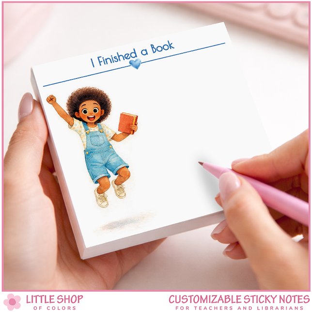 I Finished a Book Personalized Book Lover Post-it Block (Skapare uppladdad)
