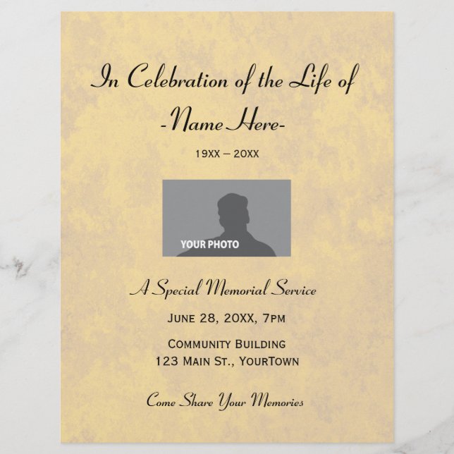 I Firande på Life Memorial Event Flyer (Framsidan)