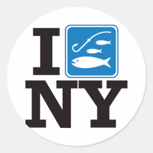 I Fish New York - NY Runt Klistermärke