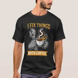 I Fix Things With Coffee Mechanic Gift T Shirt