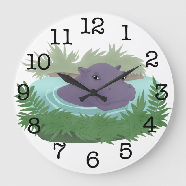 I flodhästdamm stor klocka (Framsida)