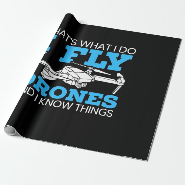 I Fly Drones Presentpapper (Utrullad)