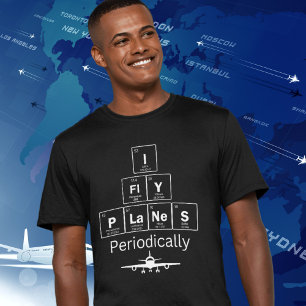 I Fly Flygplan periodvis Bord i Inslag T Shirt