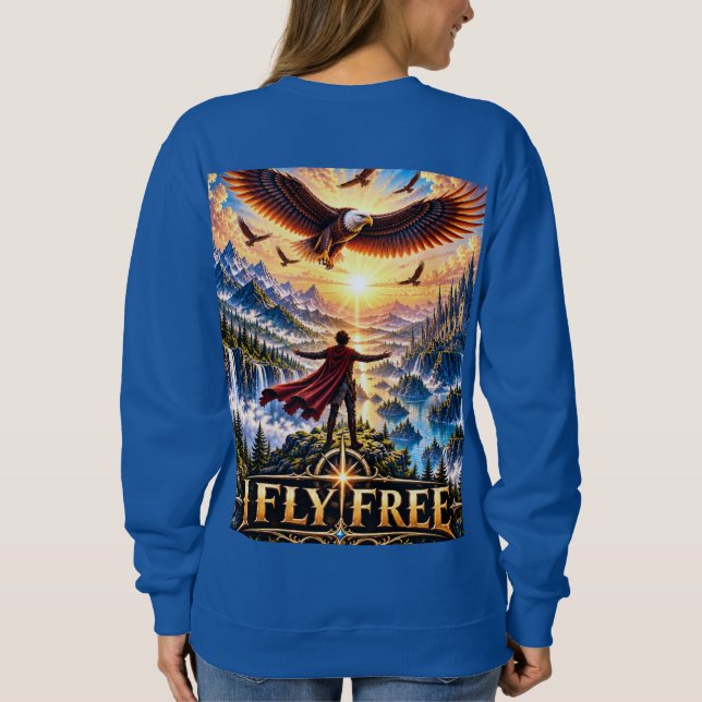 I Fly Free Fantasy Eagle Kvinnors Tröja (Baksida)