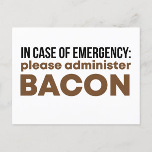 I Fodral i Akutet, administrera Bacon Funny Vykort