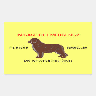 I Fodral i Akutet Newfoundland Hund Safety Rektangulärt Klistermärke