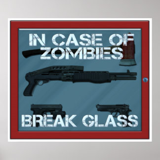 I fodral i Zombies brutet glas Poster