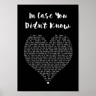 I Fodral kände du inte svart Sång Lyric Poster