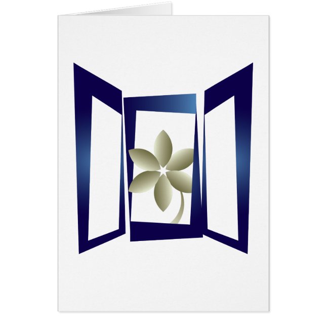 i fönstret hälsningskort (Framsidan)