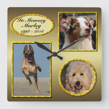 I för fotohund för minne 3 minnes- guld- Collage