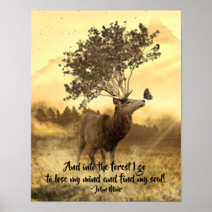 I Forest I Go, John Muir Nature Quote Poster