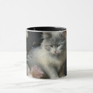 I företaget Flowers Grått and White Kitten Mugg