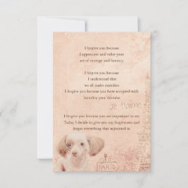 i forgive you flower vintage dog inbjudningar