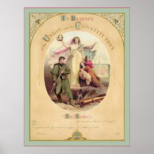 I försvar av unionen och Constitution~en 1861 Poster