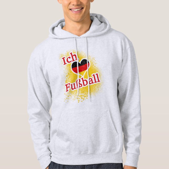 I fotboll i Kärlek Sweatshirt Med Luva (Framsida)