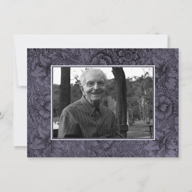 I foto med dödsmeddelande om minnesminnesminnesför inbjudningar (Framsida)