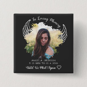 I fotoknapp för Loving Memory angel vingar Knapp