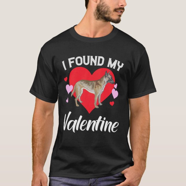 I Found My Valentine  Belgian Malinois Dog T Shirt (Framsida)