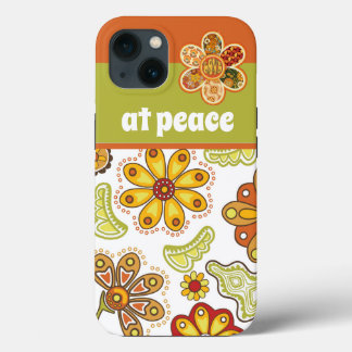 i fred - Grönten Retro Flower Hippie Orange