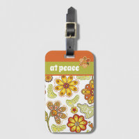 i fred - Retro blomma hippie orange grön