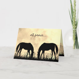 i fred - Silhouette Horses Grazing at Sunset Kort