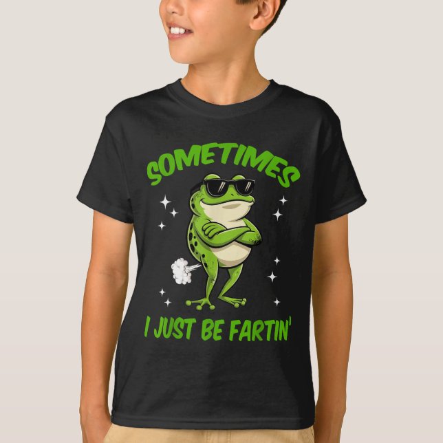 I Frog Sometimes Embarrassing Just Farting Smile T Shirt (Framsida)