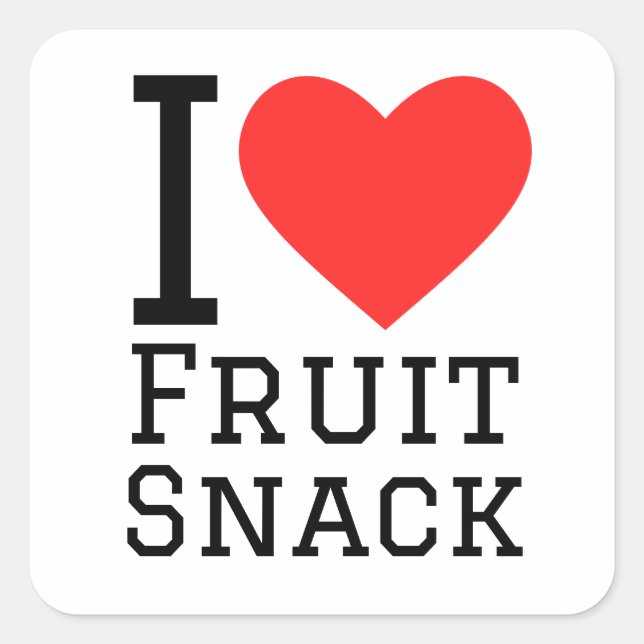 I fruktsnack i kärlek fyrkantigt klistermärke (Framsida)