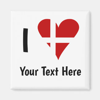 I (Funky Hjärtformade danska Flagga) Er text Magnet