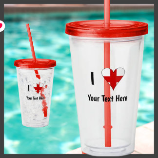 I (Funky Hjärtformade English Flagga) Din text Take Away Mugg