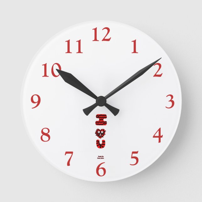 I Fuzzy U Acrylic Wall Clock Rund Klocka (Framsida)