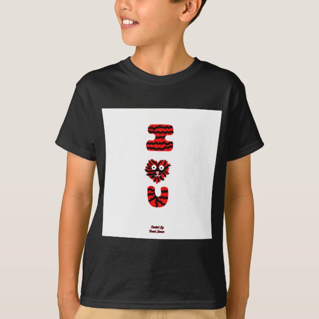 I Fuzzy U Boys Black Basic T Shirt (Framsida)