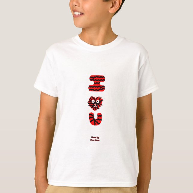 I Fuzzy U Boys White Basic T Shirt (Framsida)