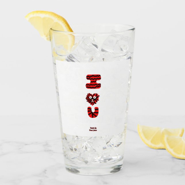 I Fuzzy U Glass Tumbler Glaskopp (Framsida Ice)