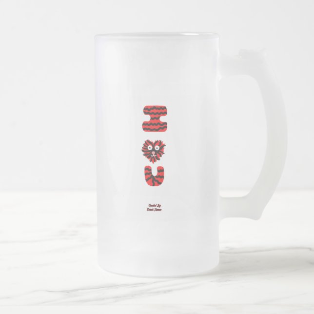I Fuzzy U Large Frosted Glass Mugg (Höger)