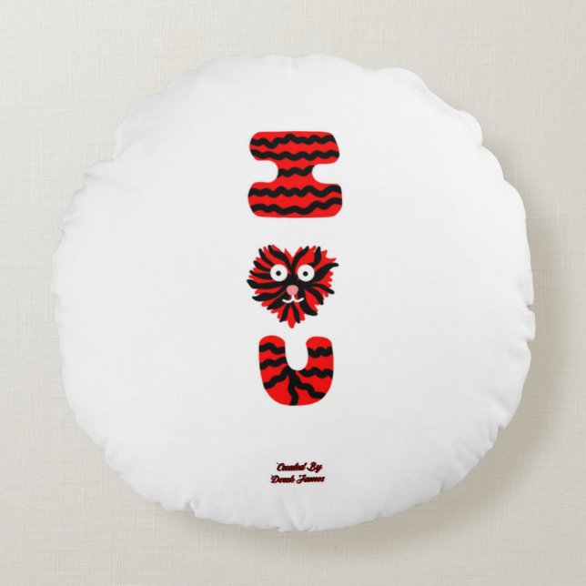 I Fuzzy U Round Dekorativ kudde (Framsidan)