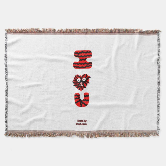 I Fuzzy U Throw Blanket Filt (Framsidan)