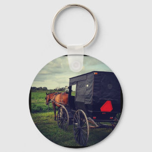 I går kväll i ett Amish-samhälle, Amish Horse Nyckelring