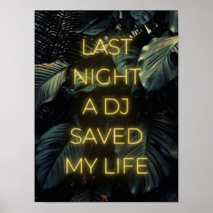 "I går kväll räddade en DJ mitt liv" Poster