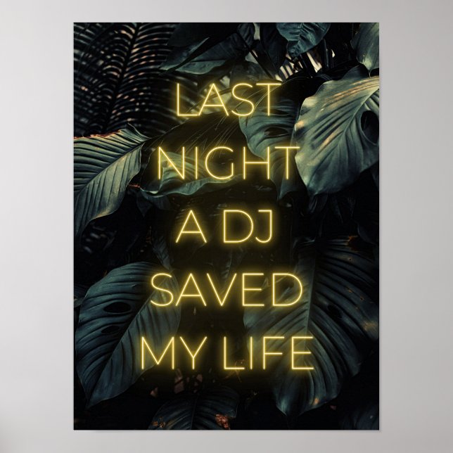 "I går kväll räddade en DJ mitt liv" Poster (Framsidan)
