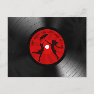 I går kväll sparade DJ mitt livs vinylrekord svart Vykort