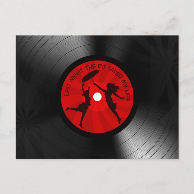 I går kväll sparade DJ mitt livs vinylrekord svart Vykort (Framsida)