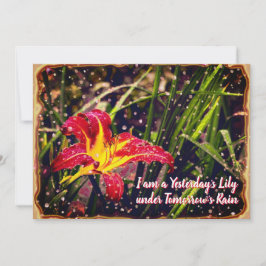 I går Lily i morgon, rain-vykort Julkort