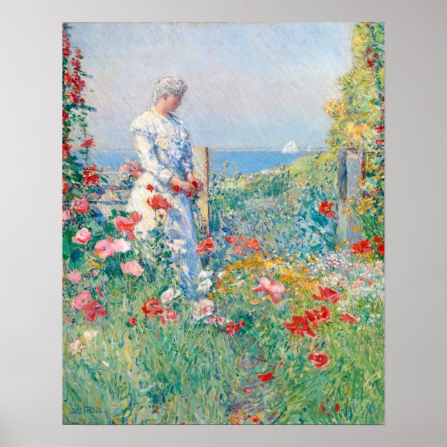 I Garden av Frederick Childe Hassam Poster (Framsidan)