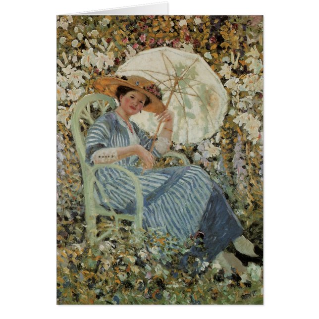 I Garden av Frederick Frieseke Hälsningskort (Framsidan)