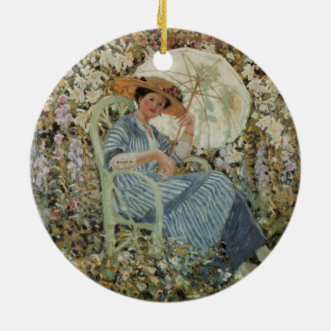 I Garden av Frederick Frieseke Julgransprydnad Keramik (Baksidan)